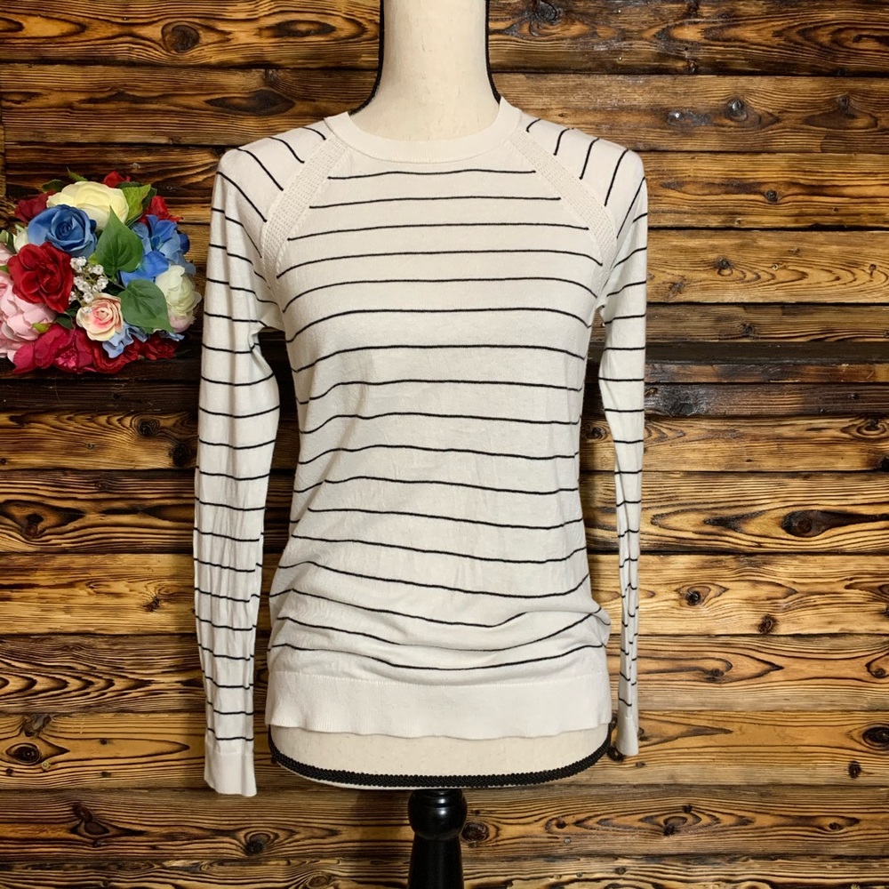 LOFT Black & White Stripe Sweater